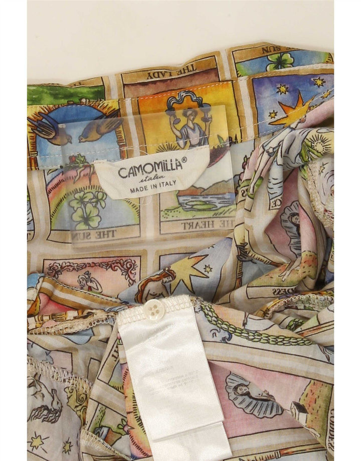 Camomilla Womens Graphic Shirt UK 12 Medium Multicoloured Patchwork
