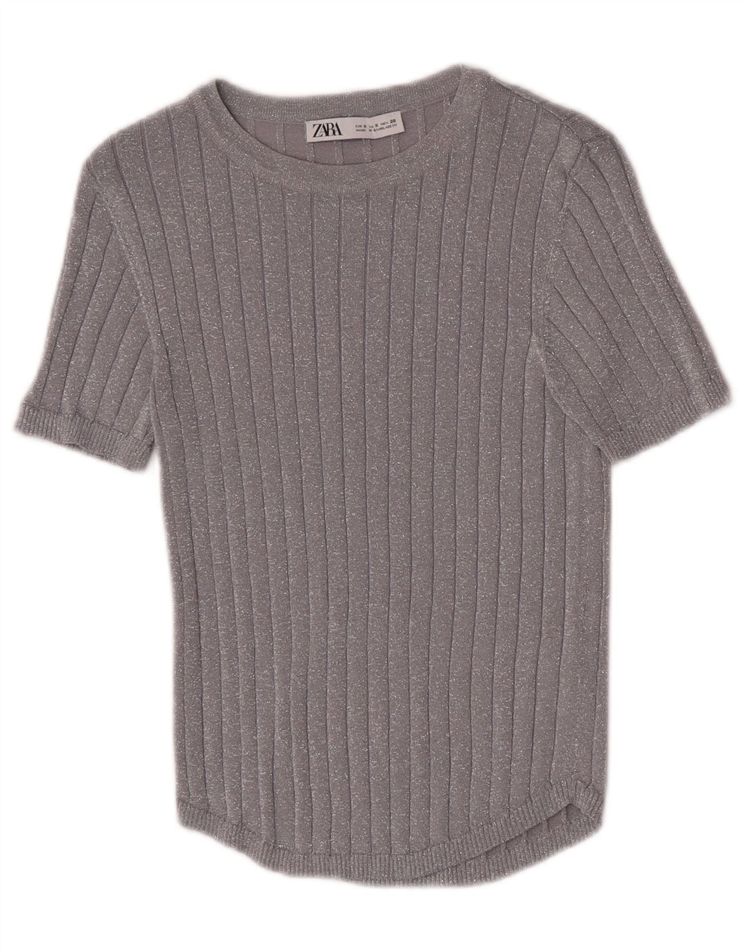 Zara Womens Blouse Top UK 8 Small Silver Flecked