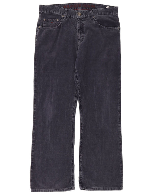 Tommy Hilfiger Mens Manhattan Straight Corduroy Trousers W34 L30 Navy Blue