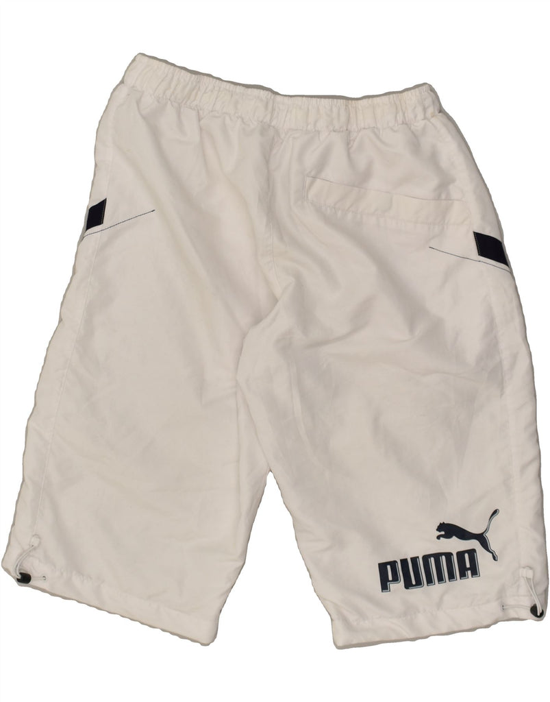 PUMA Mens Sport Shorts Medium White Polyester | Vintage Puma | Thrift | Second-Hand Puma | Used Clothing | Messina Hembry 