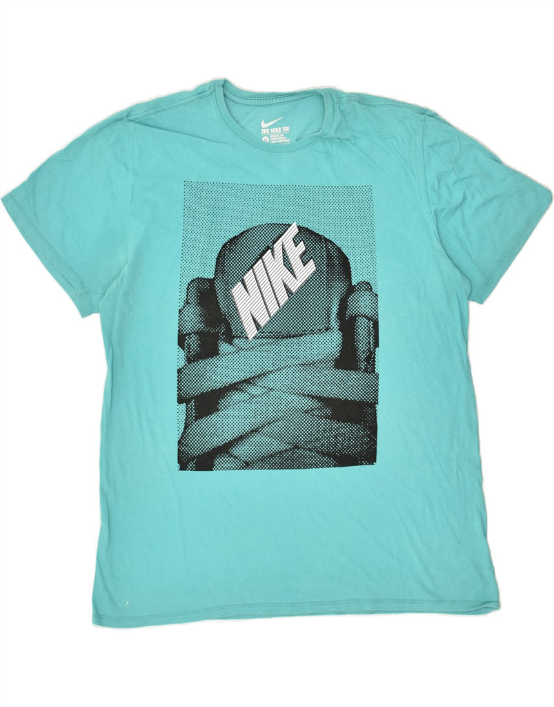 NIKE Mens Athletic Cut Graphic T-Shirt Top XL Blue | Vintage Nike | Thrift | Second-Hand Nike | Used Clothing | Messina Hembry 