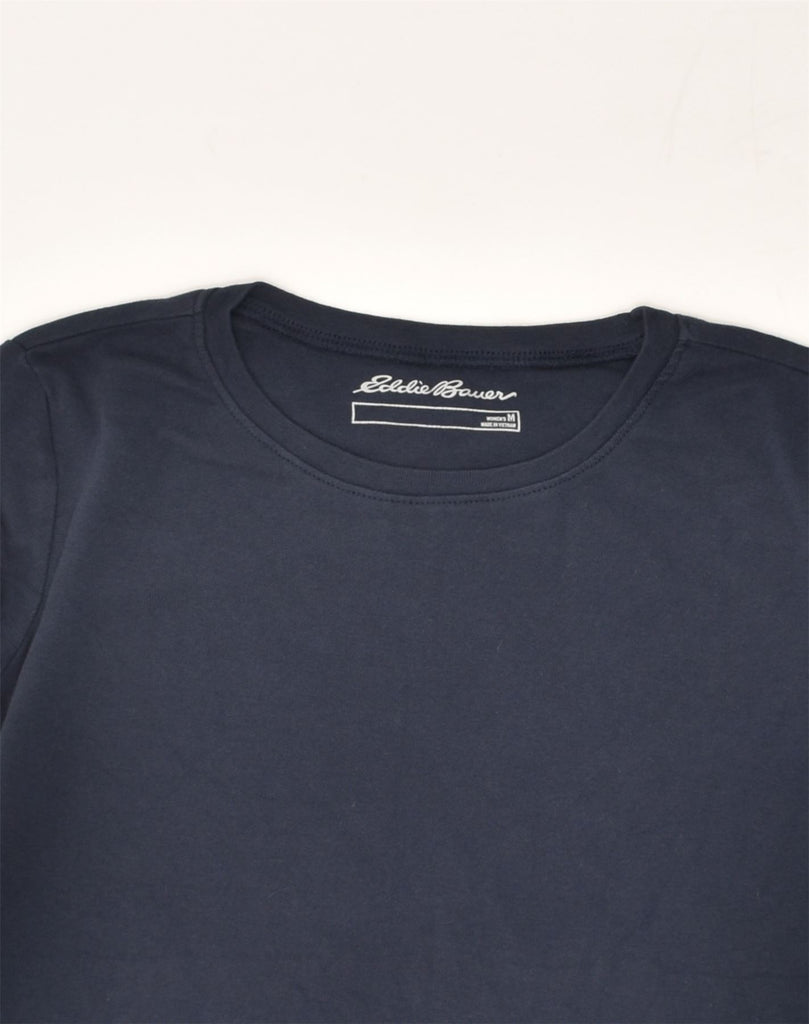 EDDIE BAUER Womens T-Shirt Top UK 12 Medium Navy Blue Cotton | Vintage Eddie Bauer | Thrift | Second-Hand Eddie Bauer | Used Clothing | Messina Hembry 