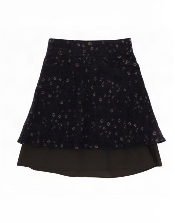 Marlboro Classics Womens Tiered Skirt UK 12 Medium W32 Navy Blue Floral