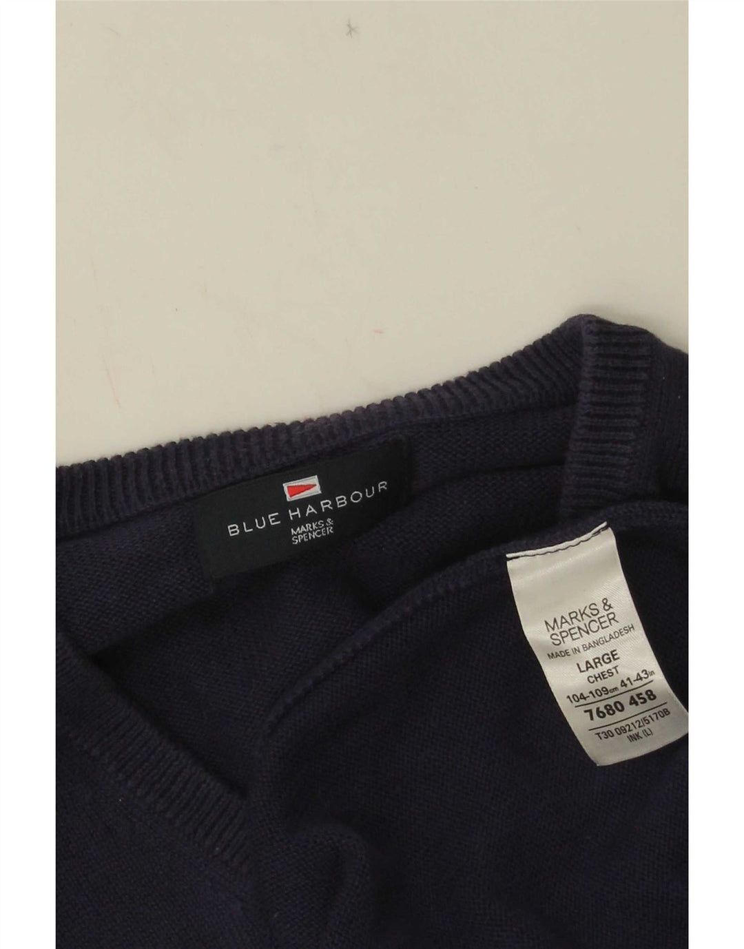 Marks & Spencer Mens Blue Harbour Vest Tank Top Large Navy Blue Cotton