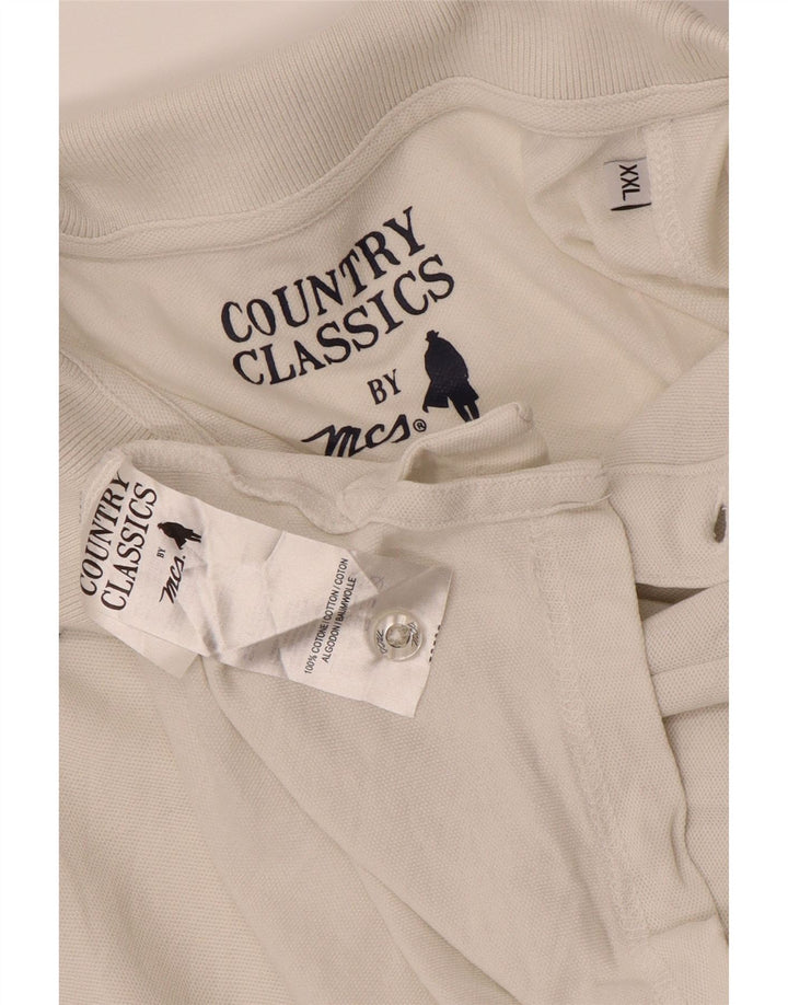 MARLBORO CLASSICS Mens Polo Shirt 2XL White Cotton Vintage Marlboro Classics and Second-Hand Marlboro Classics from Messina Hembry 