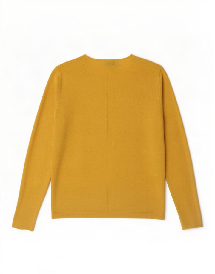 Jigsaw Womens Top Long Sleeve UK 10 Small Yellow Polyamide