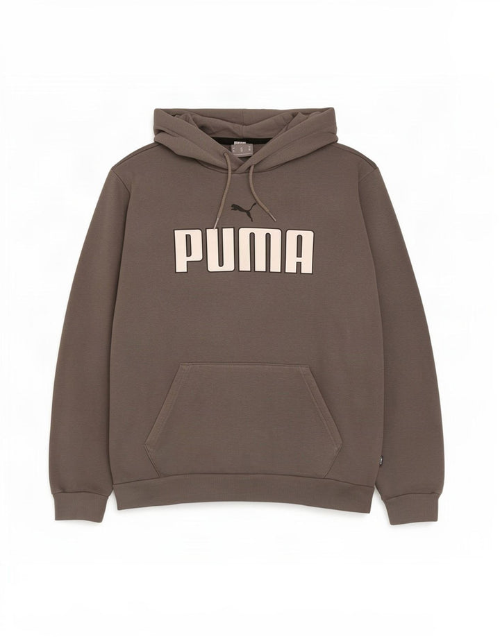 Puma Mens Graphic Hoodie Jumper Medium Grey Cotton