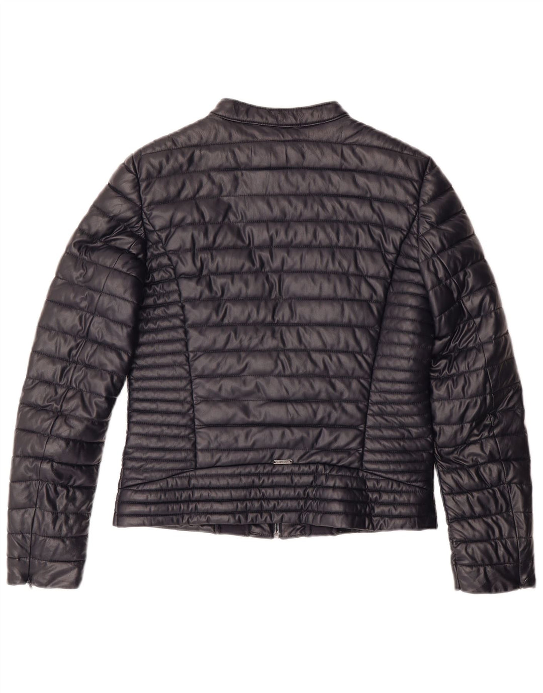 GUESS Womens Padded Jacket UK 14 Medium Navy Blue Polyurethane