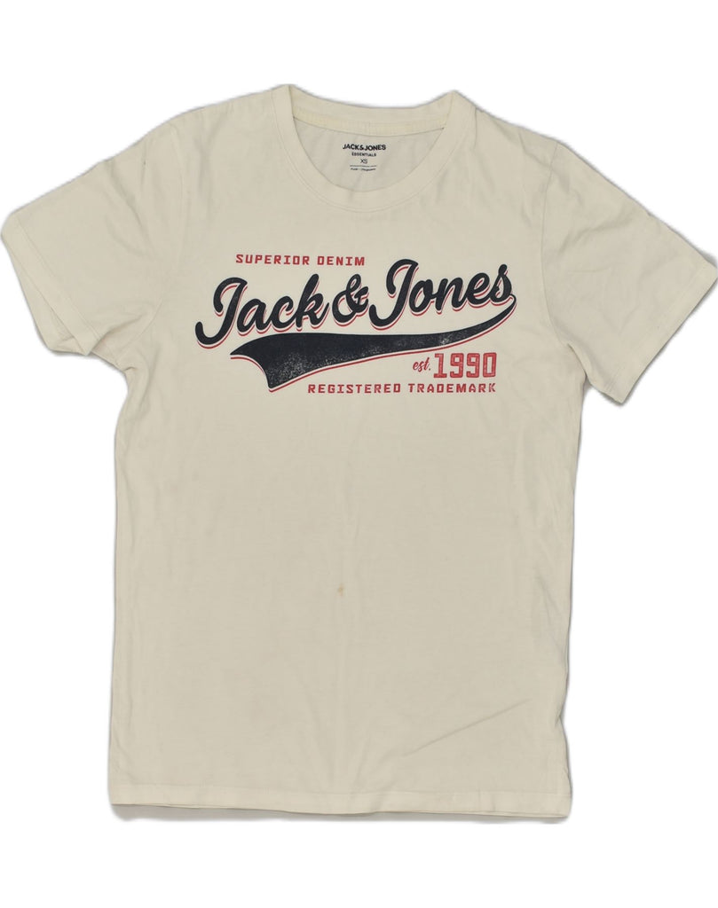 JACK & JONES Mens Graphic T-Shirt Top XS White Cotton | Vintage Jack & Jones | Thrift | Second-Hand Jack & Jones | Used Clothing | Messina Hembry 