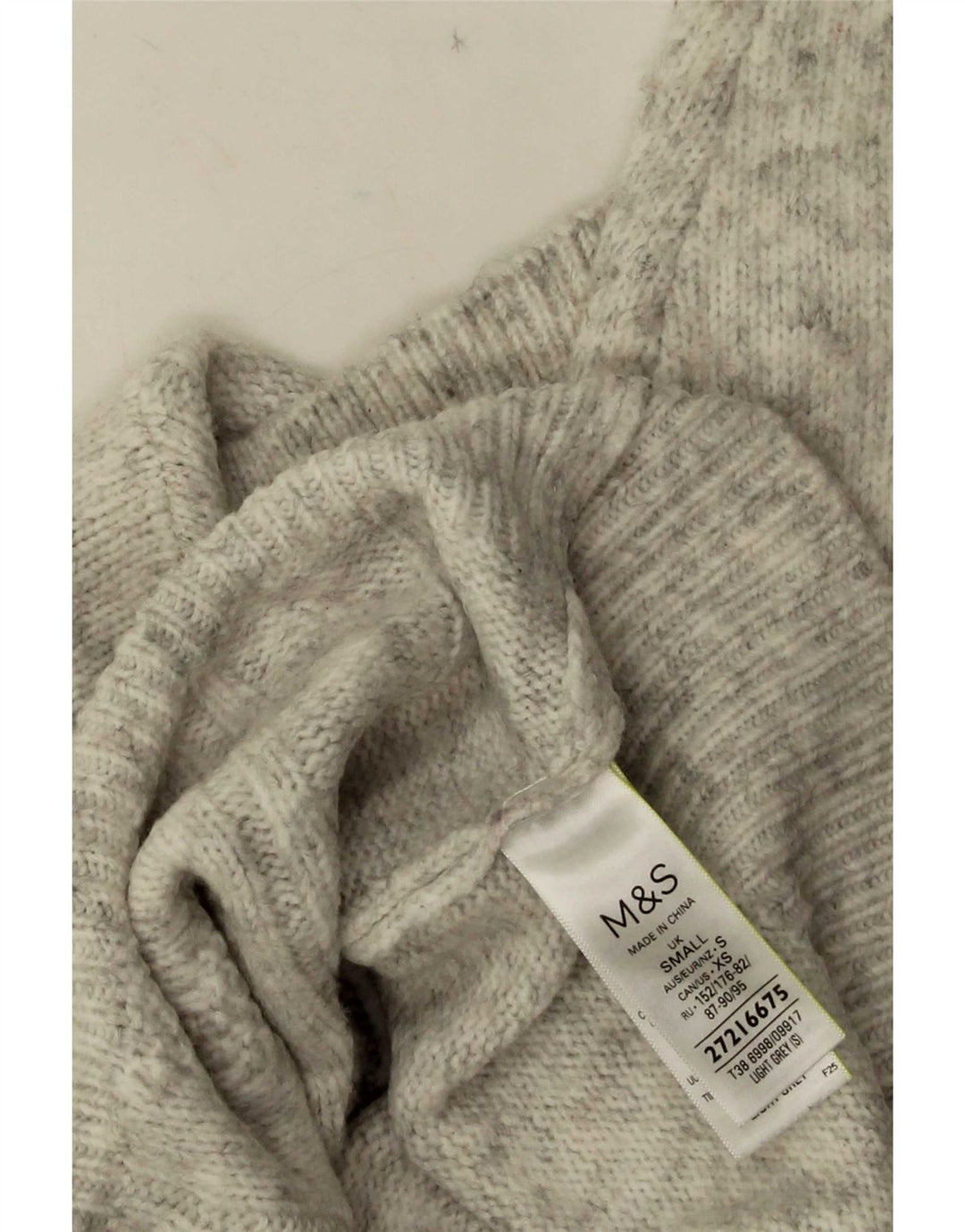 Marks & Spencer Mens Polo Neck Jumper Sweater Small Grey Flecked Acrylic
