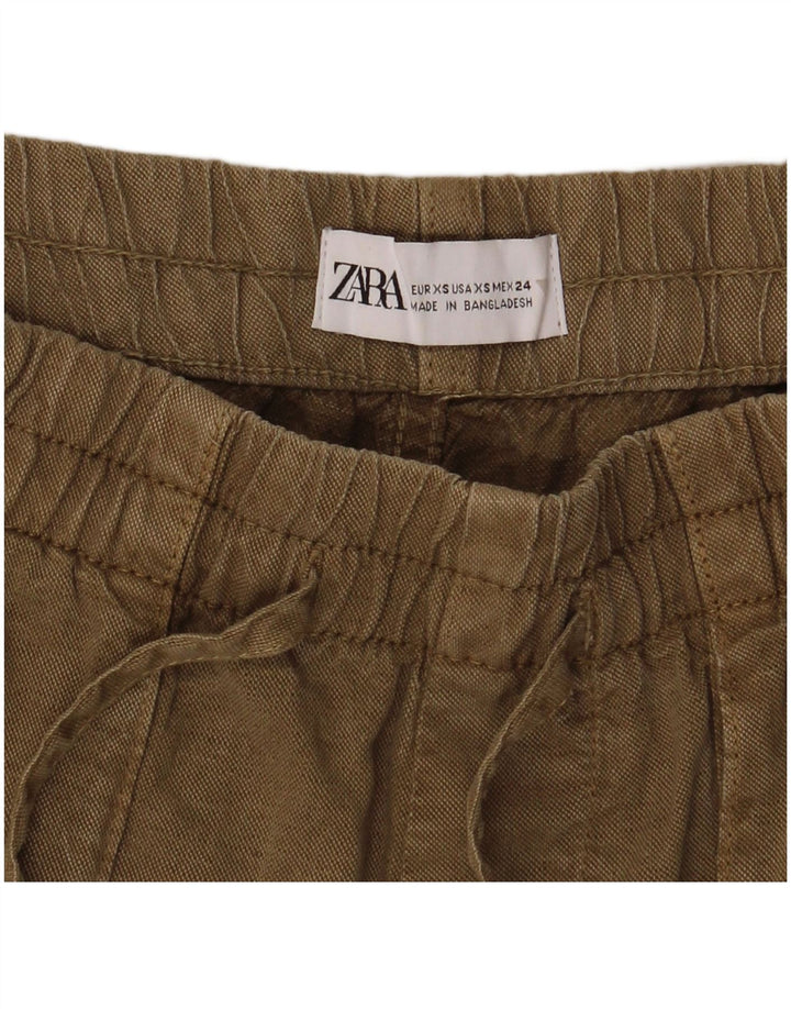 Zara Womens Casual Shorts XS W24 Khaki