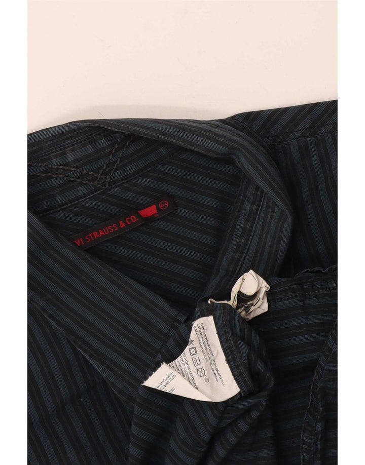 Levi's Mens Shirt 2XL Navy Blue Striped Cotton