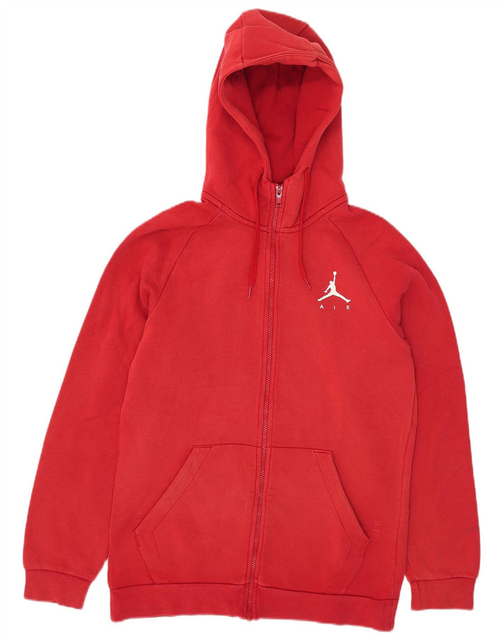 Jordan Mens Zip Hoodie Sweater Small Red Cotton