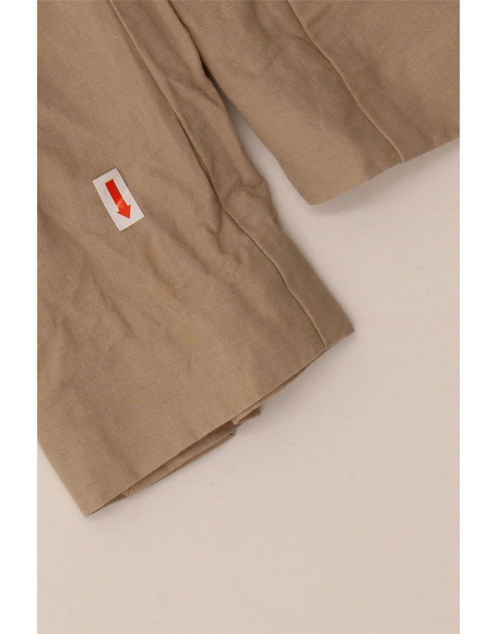 Armani Womens 1 Button Blazer Jacket UK 10 Small Beige Cotton