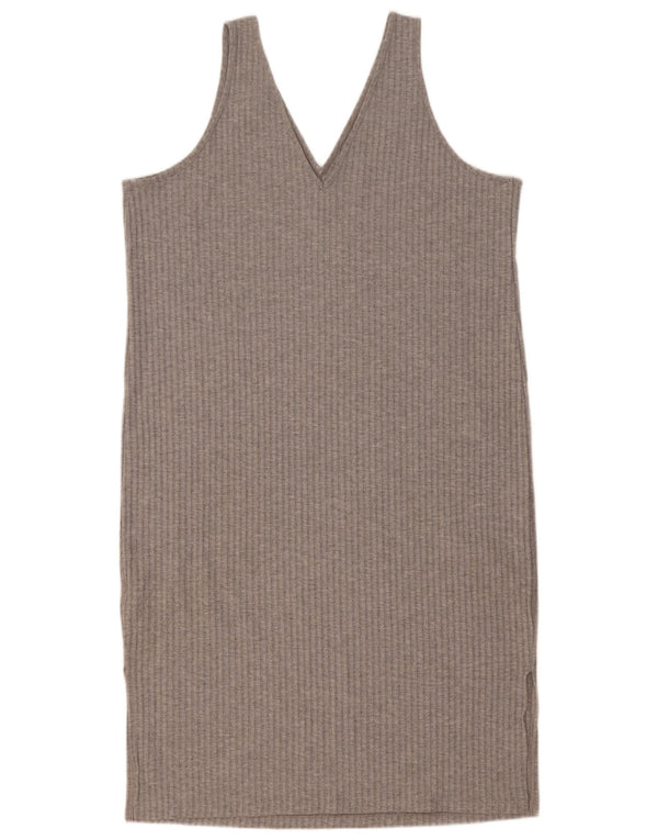 Marks & Spencer Womens Sleeveless Shift Dress UK 16 Large Grey Polyester