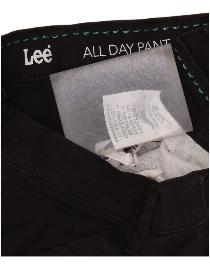 LEE Womens Straight Casual Trousers US 4 Small W28 L31 Black Cotton