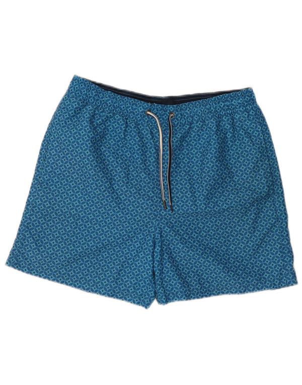 Crew Clothing Mens Swimming Shorts Small Blue Geometric