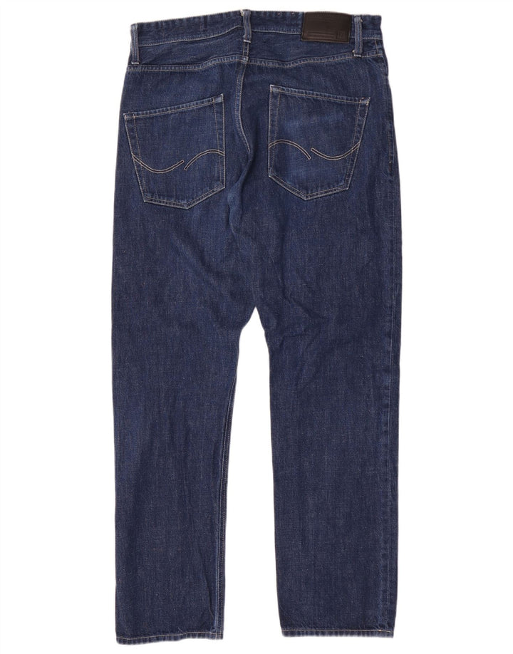 Jack & Jones Mens Straight Jeans W34 L32 Blue Cotton