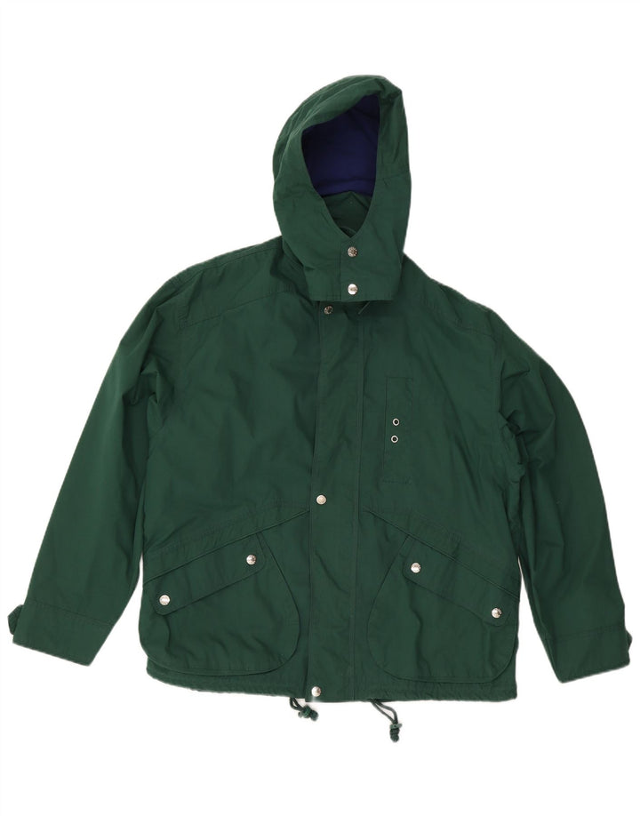 OXER Mens Hooded Windbreaker Jacket UK 38 Medium Green Polyester