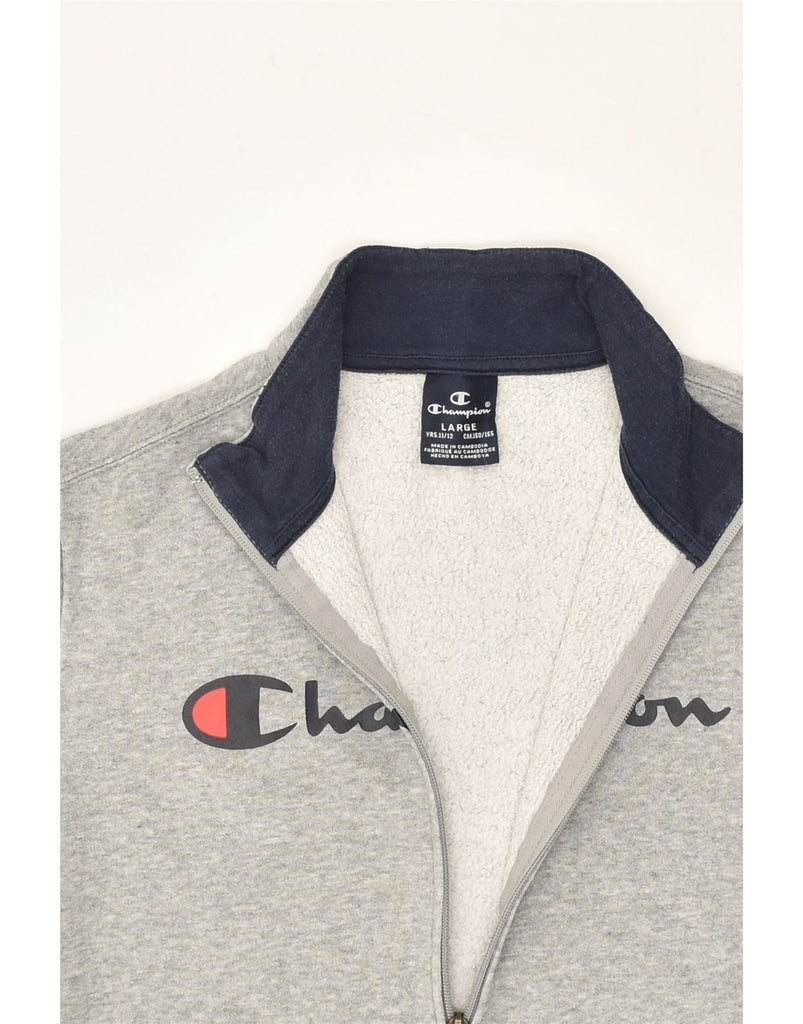 CHAMPION Boys Graphic Tracksuit Top Jacket 11-12 Years Large  Grey Cotton | Vintage Champion | Thrift | Second-Hand Champion | Used Clothing | Messina Hembry 