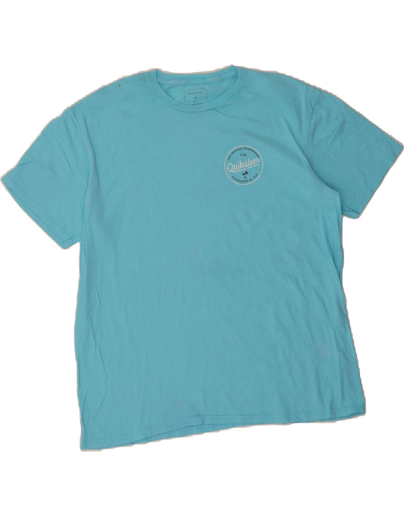 QUIKSILVER Mens Regular Fit Graphic T-Shirt Top Medium Blue Cotton Vintage Quiksilver and Second-Hand Quiksilver from Messina Hembry 