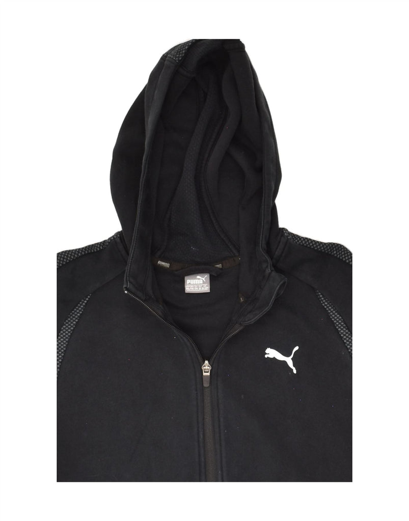 PUMA Boys Zip Hoodie Sweater 15-16 Years Black Colourblock | Vintage Puma | Thrift | Second-Hand Puma | Used Clothing | Messina Hembry 