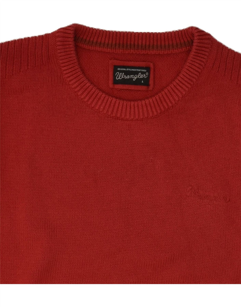 WRANGLER Mens Crew Neck Jumper Sweater Large Red Cotton Vintage Wrangler and Second-Hand Wrangler from Messina Hembry 