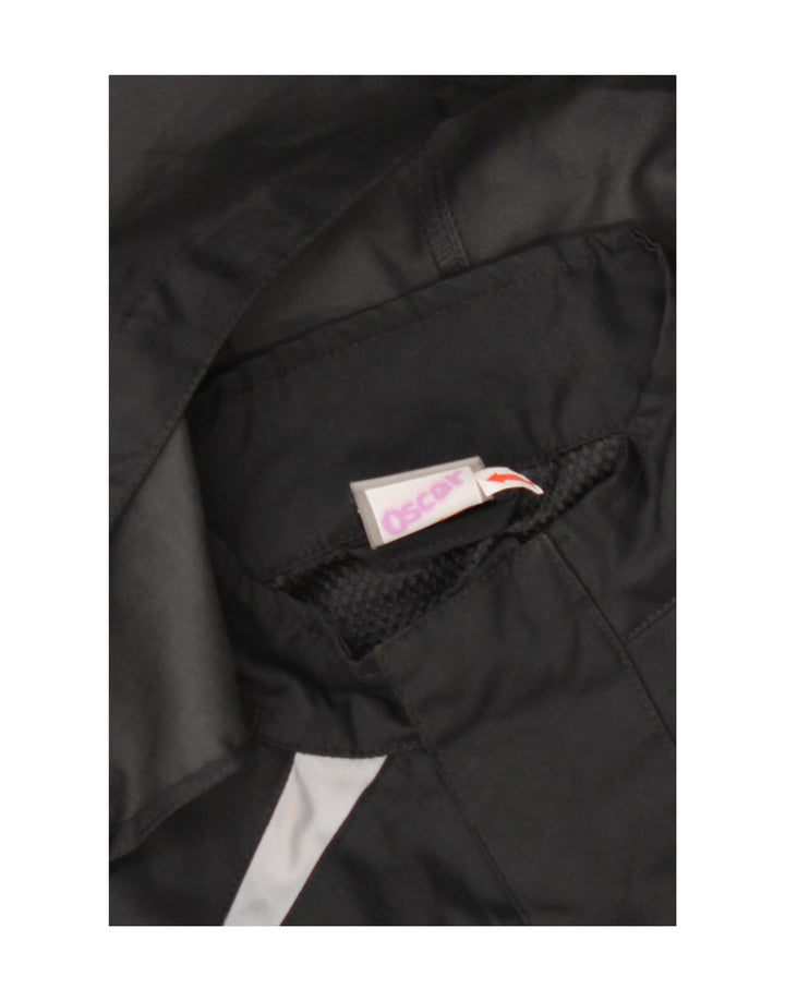 NIKE Boys Hooded Rain Jacket 12-13 Years Large Black Colourblock Polyester