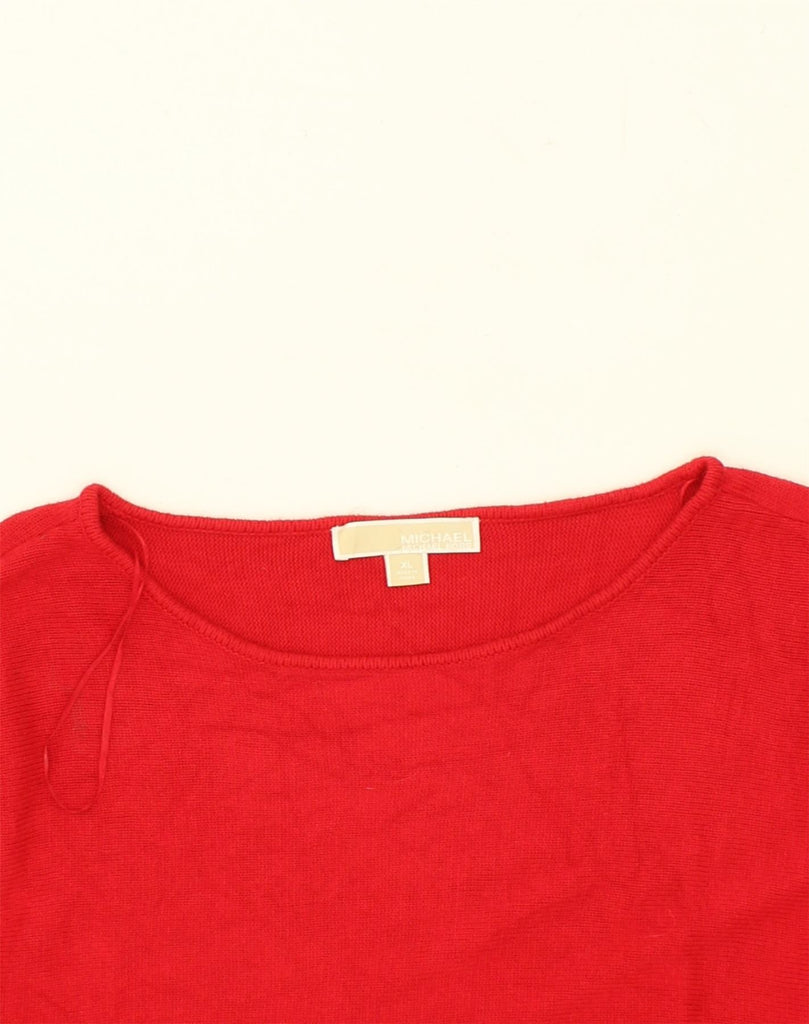 MICHAEL KORS Womens Crew Neck Jumper Sweater UK 18 XL Red Cotton | Vintage Michael Kors | Thrift | Second-Hand Michael Kors | Used Clothing | Messina Hembry 