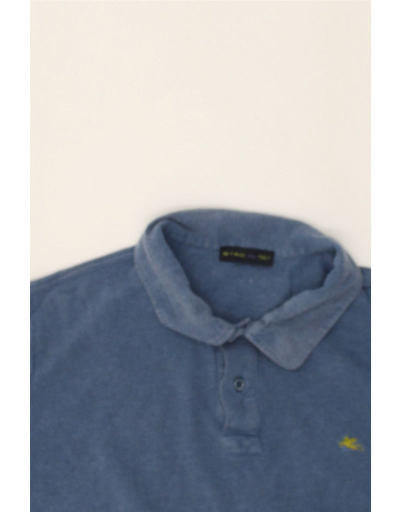 ETRO Mens Slim Polo Shirt XL Blue Cotton | Vintage Etro | Thrift | Second-Hand Etro | Used Clothing | Messina Hembry 