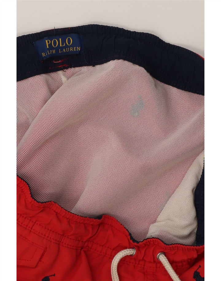 Polo Ralph Lauren Mens Graphic Swimming Shorts Small Red Polyester