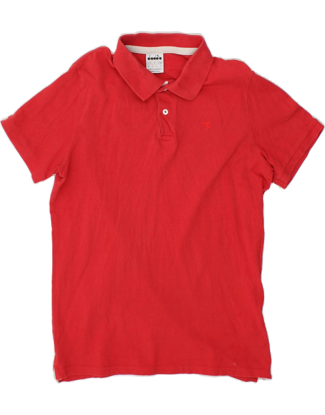 DIADORA Mens Polo Shirt Large Red Cotton Vintage Diadora and Second-Hand Diadora from Messina Hembry 