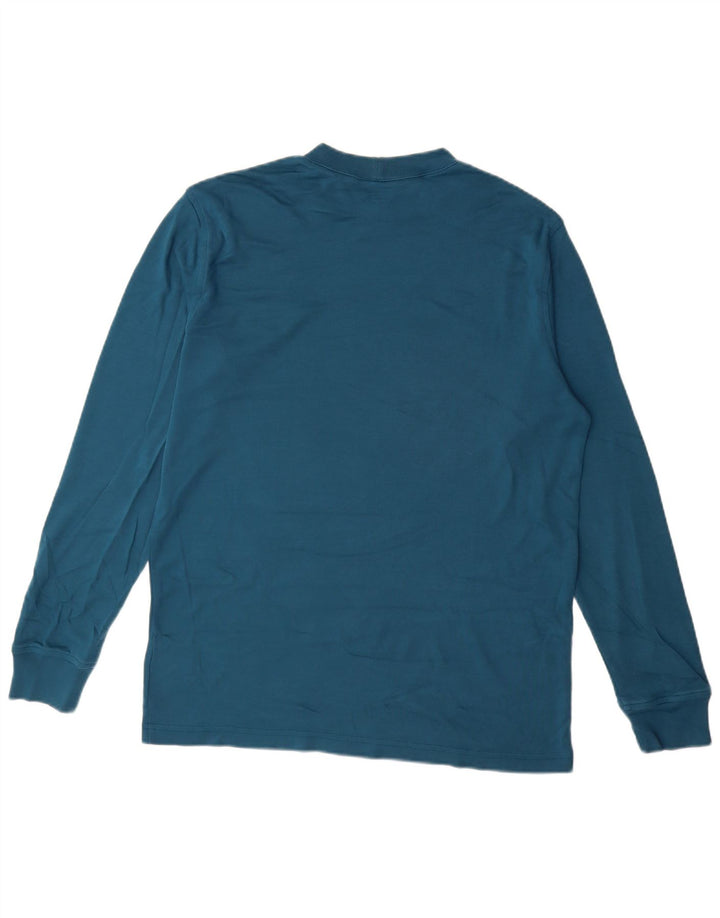 Lands End Mens Top Long Sleeve Medium Blue Cotton