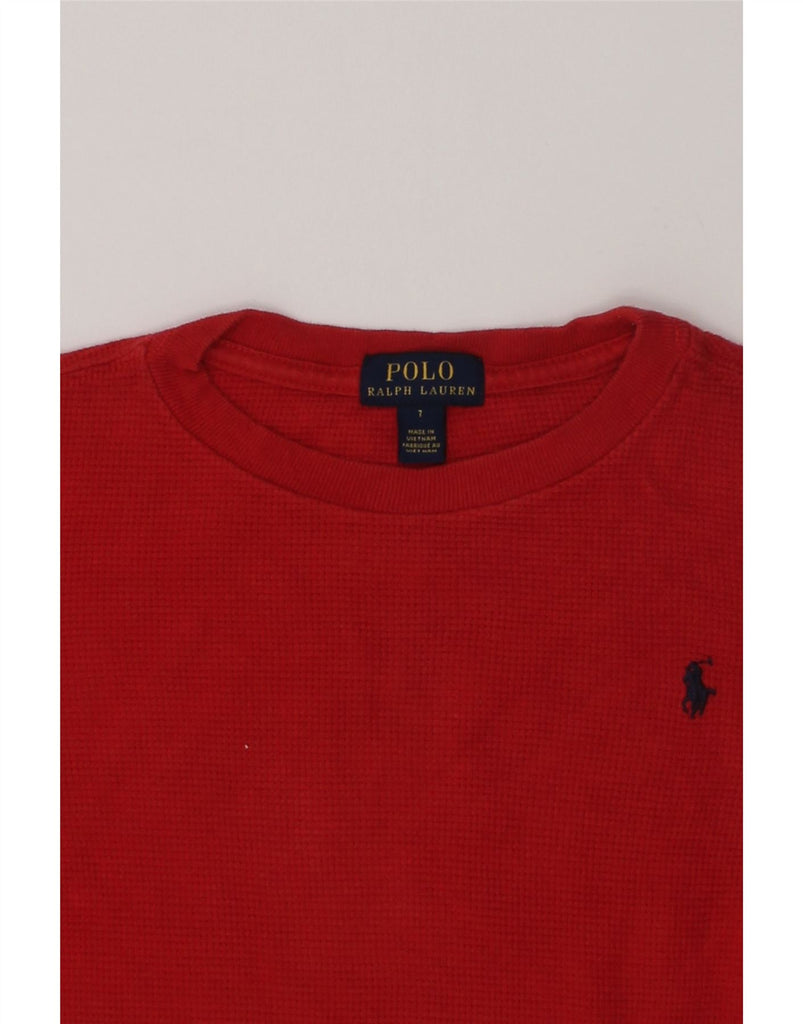 POLO RALPH LAUREN Boys Top Long Sleeve 6-7 Years Red Cotton | Vintage Polo Ralph Lauren | Thrift | Second-Hand Polo Ralph Lauren | Used Clothing | Messina Hembry 