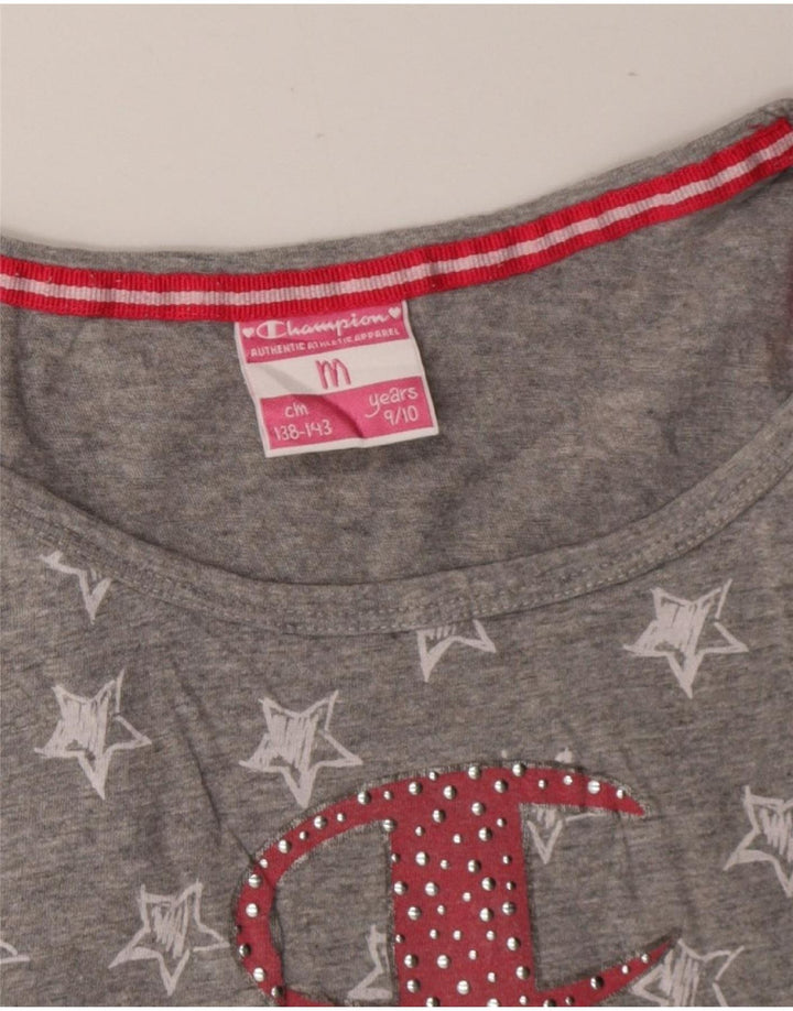 CHAMPION Girls Graphic Vest Top 9-10 Years Grey Flecked Vintage Champion and Second-Hand Champion from Messina Hembry 