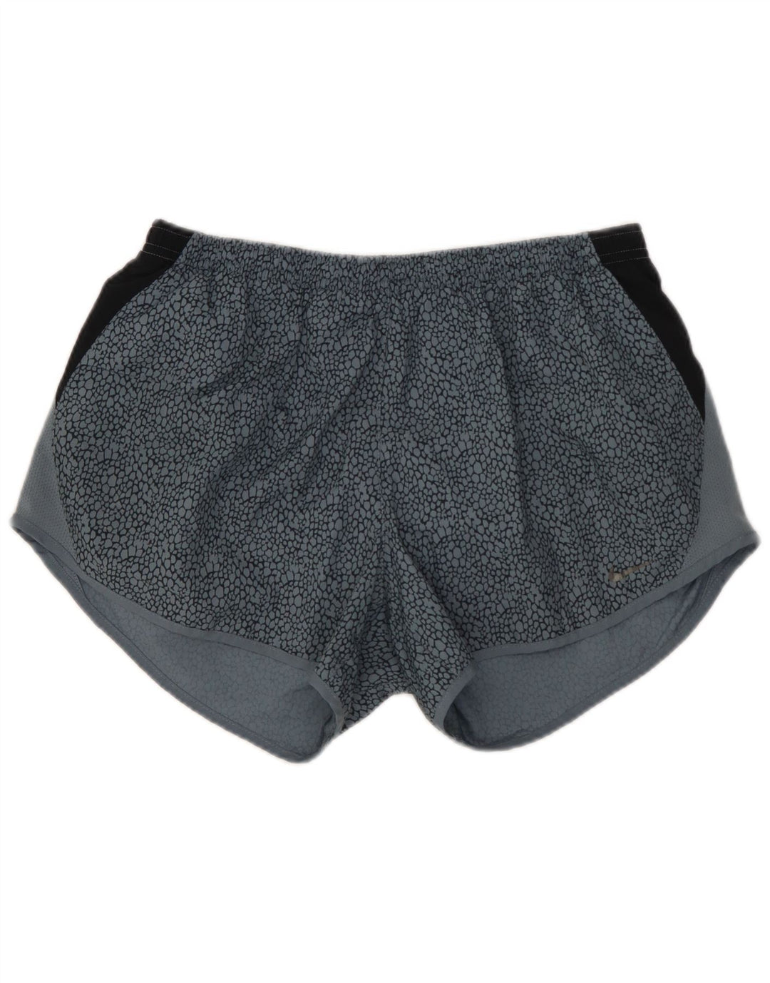 NIKE Womens Dri Fit Sport Shorts UK 12 Medium  Blue Colourblock Polyester