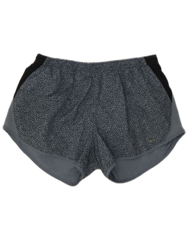 NIKE Womens Dri Fit Sport Shorts UK 12 Medium  Blue Colourblock Polyester