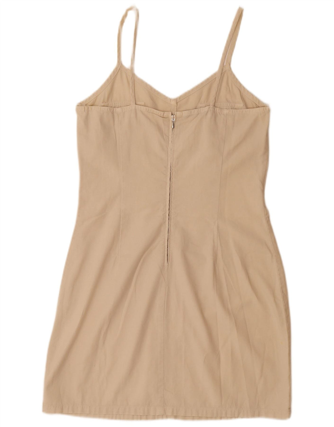 WIT BOY Womens Slip Dress UK 14 Large Beige Cotton