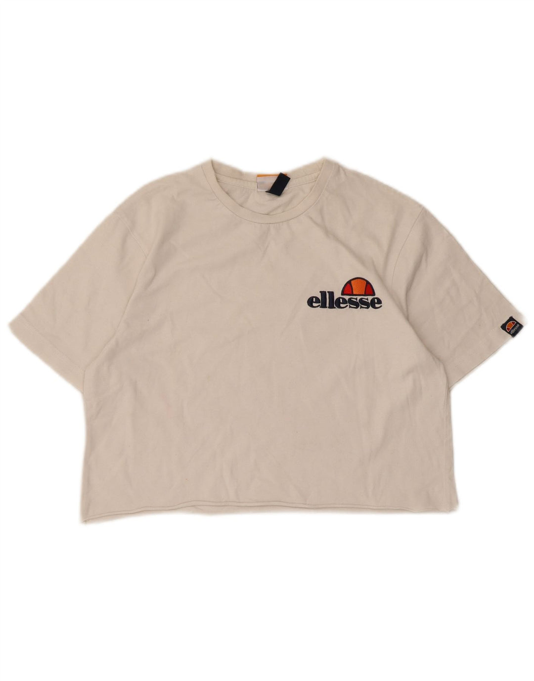 Ellesse Womens Crop Graphic T-Shirt Top UK 10 Small White
