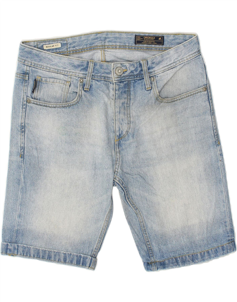 JACK & JONES Mens Regular Fit Denim Shorts W32 Medium  Blue Cotton | Vintage Jack & Jones | Thrift | Second-Hand Jack & Jones | Used Clothing | Messina Hembry 