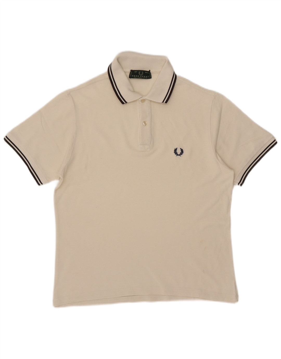 Fred Perry Mens Polo Shirt Medium White Cotton