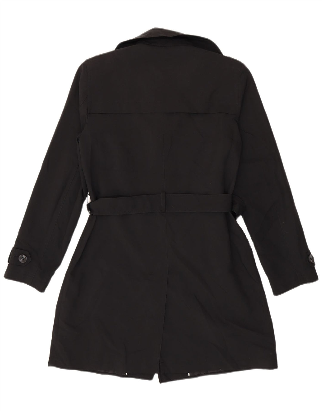 Marks & Spencer Womens Trench Coat UK 12 Medium Black Polyester