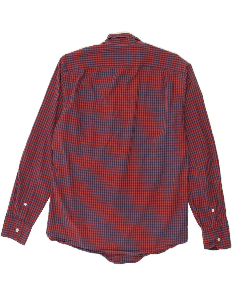 J. CREW Mens Slim Fit Shirt Medium Burgundy Check Cotton | Vintage J. Crew | Thrift | Second-Hand J. Crew | Used Clothing | Messina Hembry 