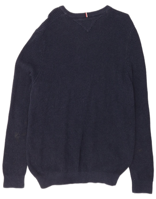 Tommy Hilfiger Mens Crew Neck Jumper Sweater 2XL Navy Blue Cotton