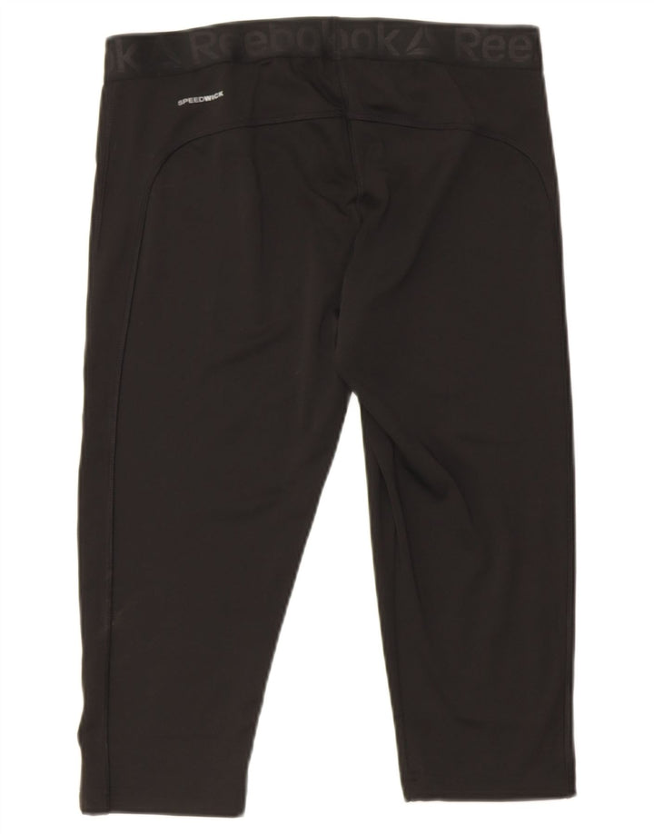 Reebok Womens Capri Leggings UK 16/18 Large Black Polyester