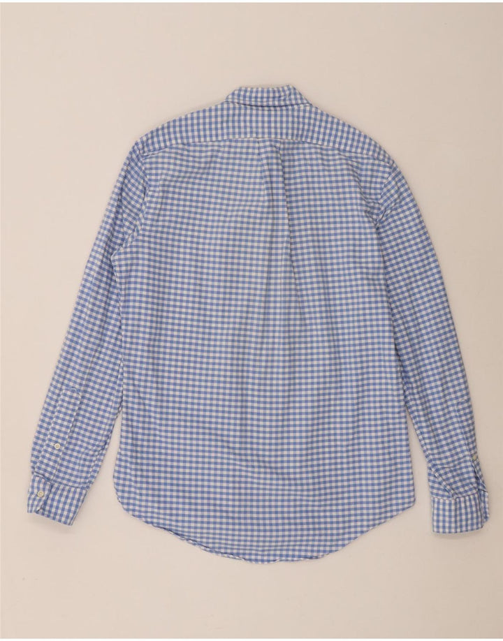 Ralph Lauren Mens Custom Fit Shirt Small Blue Gingham Cotton
