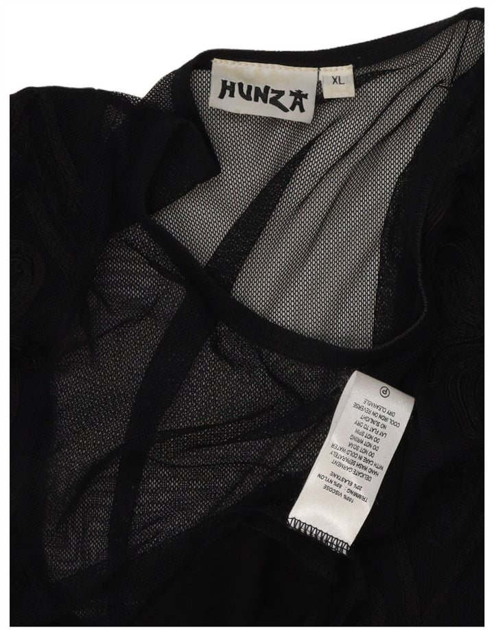 HUNZA Womens Sleeveless Maxi Dress UK 18 XL Black Paisley Viscose