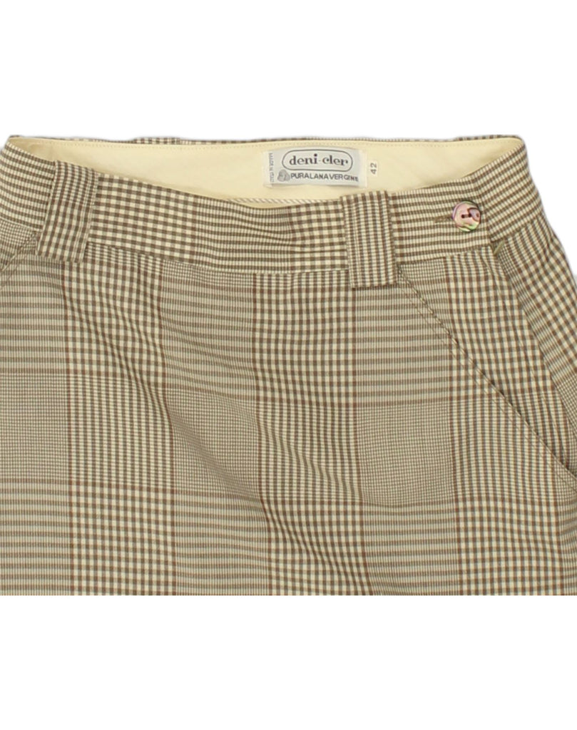 VINTAGE Womens Straight Skirt IT 42 Medium W28 Beige Check | Vintage Vintage | Thrift | Second-Hand Vintage | Used Clothing | Messina Hembry 