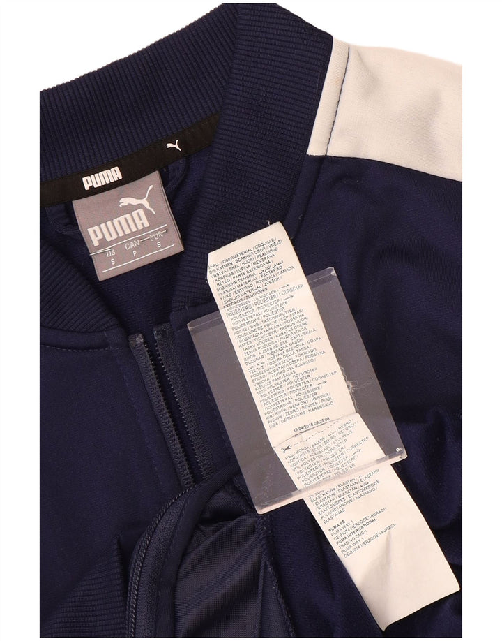 Puma Mens Tracksuit Top Jacket Small Navy Blue Colourblock Polyester