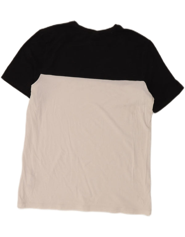 Hugo Boss Mens Graphic T-Shirt Top Medium White Colourblock Cotton Logo